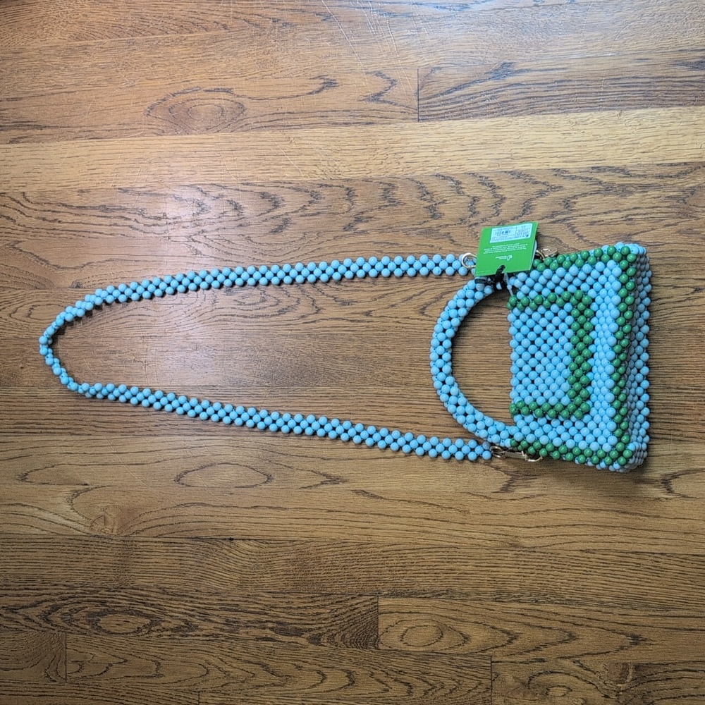 NWT Kate Spade Colorblock Beaded Crossbody Bag Target Collab Blue Green Purse - Picture 10 of 10